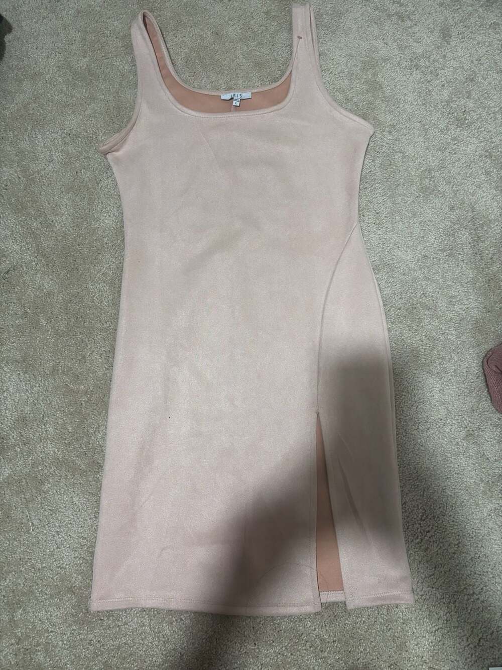 Iris Blush Pink Faux Suede Tank Mini Dress Size L